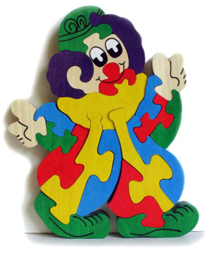 Wooden jigsaw - wooden clown