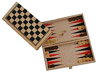 Coffret bois avec jeux de dames et backgammon (pliant double face) 