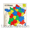Puzzle en bois carte de France - 22 régions découpées en départements -utilisé par les écoles-
