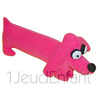 Rose soft teddy dog LE SAUCISSON - design: artist KEITH HARING 